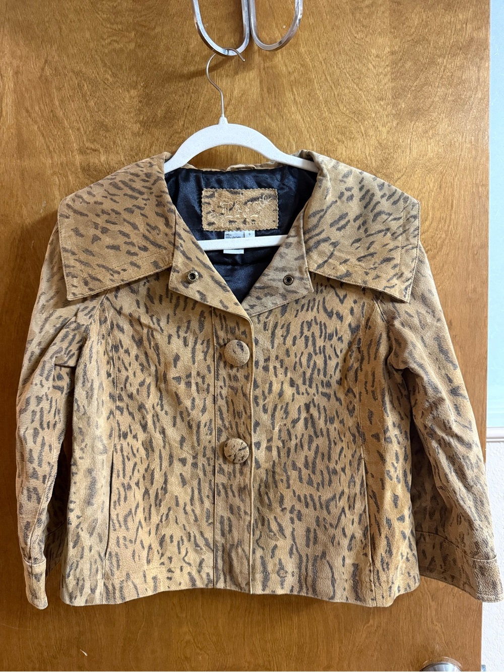 Live a Little Tan Leopard Print Crop Jean Jacket